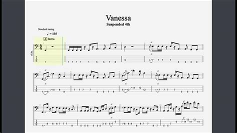 【suspended 4th】vanessa Bass Tab Youtube