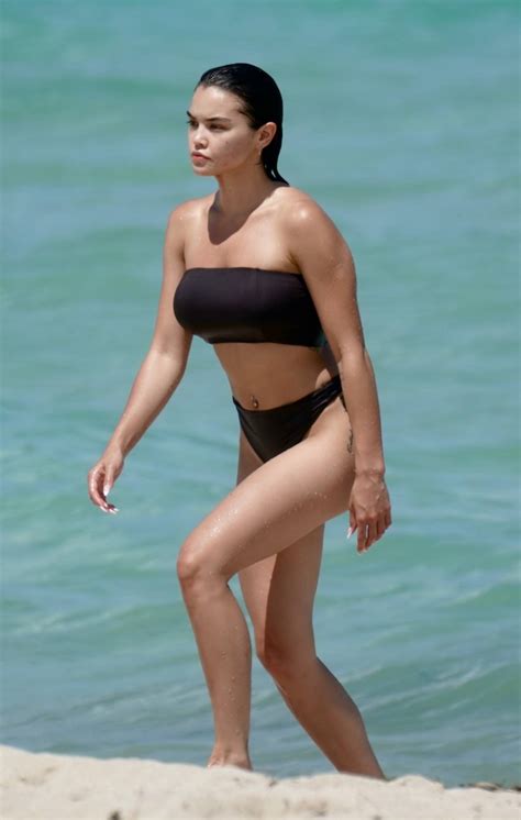 paris berelc in a brown bikini in miami beach gotceleb