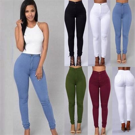 Women Pencil Stretch Casual Denim Skinny Jeans Pants High Waist Jeans Trousers Fall Fashion