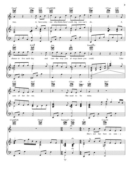 She Used To Be Mine By Michael Crawford Piano Vocal Guitar Digital Sheet Music Sheet