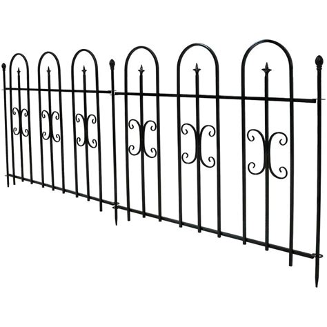 Art Carved Arc Shape Metal Picket Fence Decoration Wrought Iron Steel