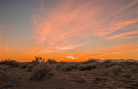 Sunrise Over The Desert Here In Baja California In The United States Of