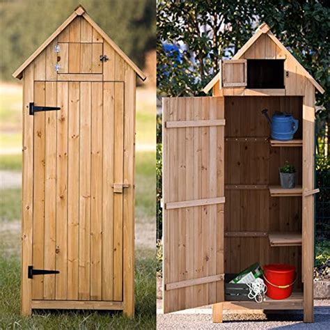 70” Garden Storage Shed Fir 100 Wooden Shed With Natural