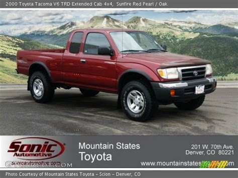 Sunfire Red Pearl 2000 Toyota Tacoma V6 Trd Extended Cab 4x4 Oak