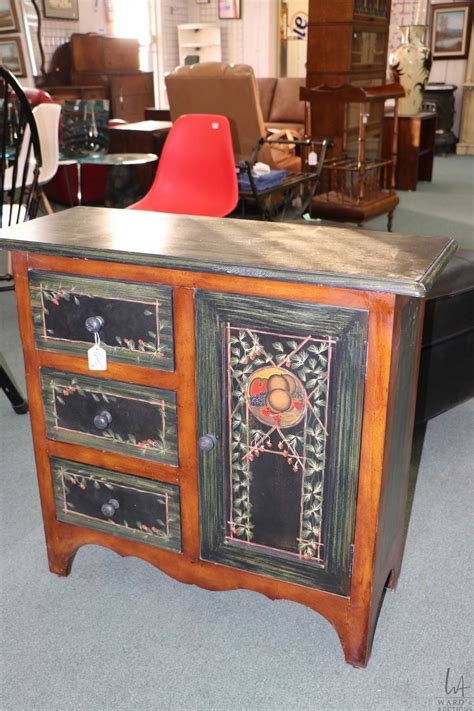 Modern Painted Console Table With Single Door And Three Drawers And