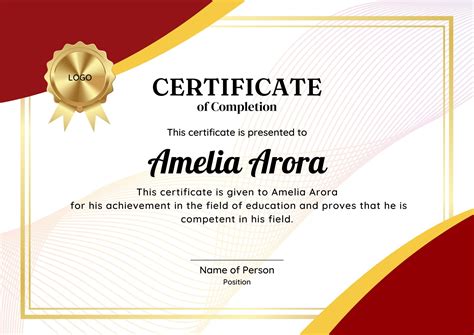 Certificate Of Achievement Template Editable Certificate Of Completio