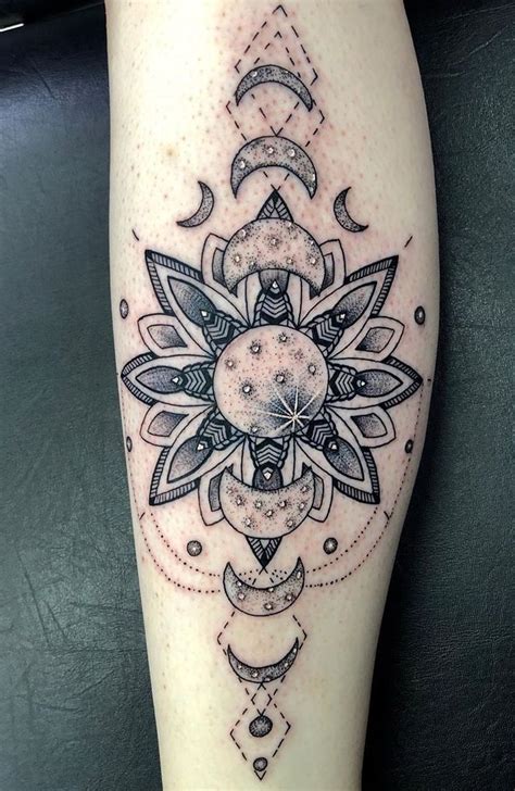 Moon Phase Mandala Tattoo © Tattoo Artist White Lotus Tattoo Moon