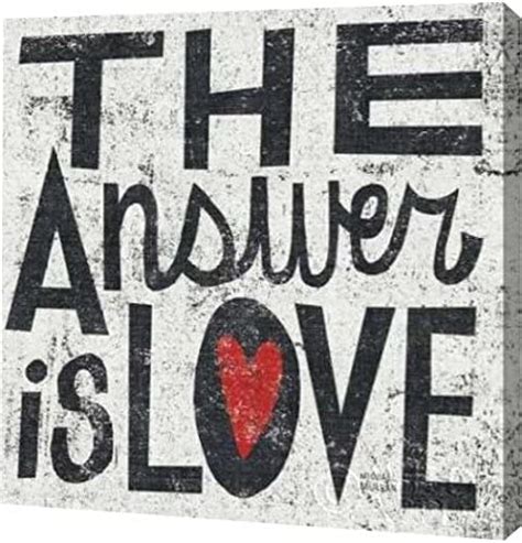 Amazon Com PrintArt The Answer Is Love Grunge Square Canvas Art Print