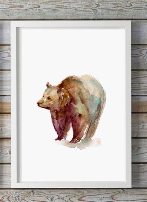 Grizzly Bear Art Brown Bear Watercolor Painting Giclee Etsy Australia