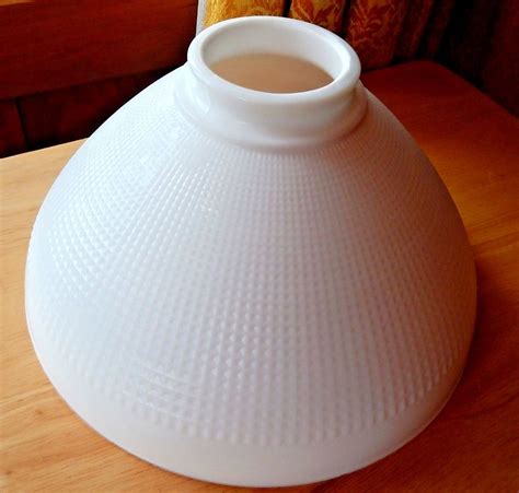 Corning Milk Glass Floor Lamp Shade Or Diffuser Waffle Or Diamond