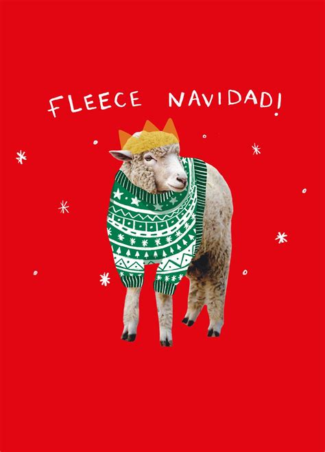 Fleece Navidad Festive Sheep Christmas Card Scribbler