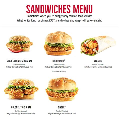 Latest kfc menu prices & calories for their entire menu (updated). KFC Canada Menu Flyer and Coupons