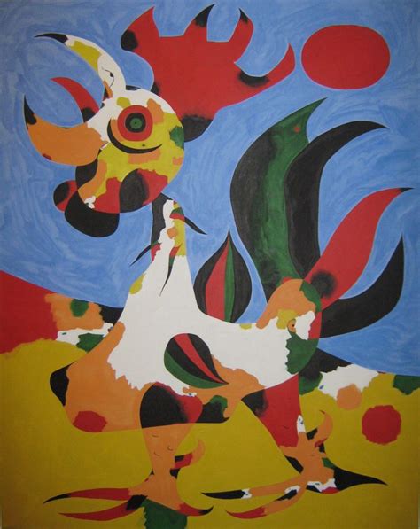 Le Coq Homage To Joan Miró Painting By Adrian Lloyd