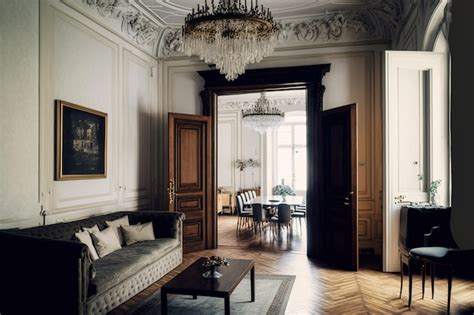 Premium Ai Image Opulent Interior Of A Large Apartment In A Historic