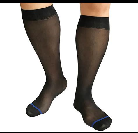 Buy 2017 New Style Mens Sheer Socks Ultra Thin Nylon Socks Sexy With Golden