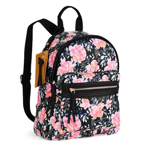 Black Floral Mini Dome Backpack
