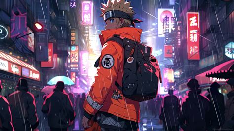 Cyberpunk Naruto Rainy Street Live Wallpaper Moewalls