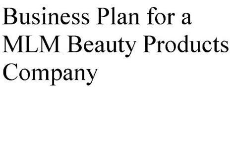 Beauty Products Business Plan Business Plan Beauty Formula Products