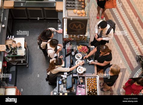 Busy Coffee Shop Inside A Mall Stock Photo Alamy