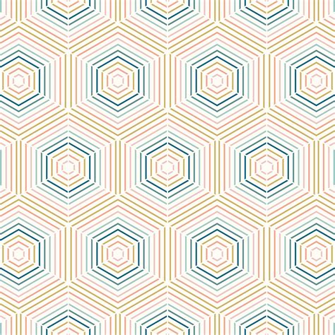 Geometric Colorful Line Hexagon Seamless Pattern 1255600 Vector Art At