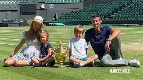 Novak Djokovic With Children At Center Court Wimbledon 2022 Youtube