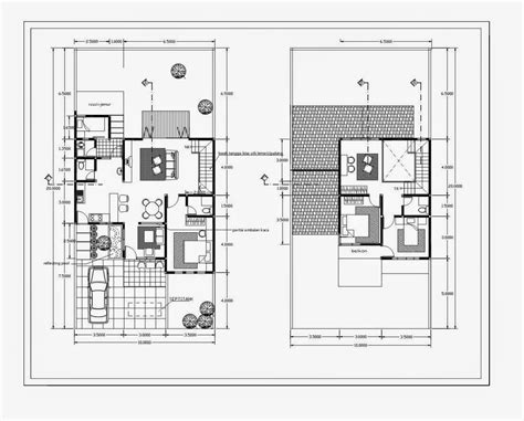 contoh denah  gambar rumah minimalis lantai  ukuran  terbaik