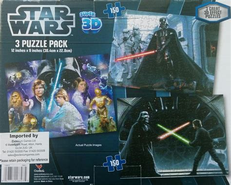 Star Wars 3 Puzzle Pack Super 3d 3x 150 Pieces Uk Office