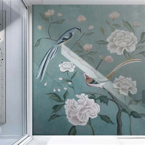 Pauline Jakobsen Birds And Flowers Mural Wallpaper