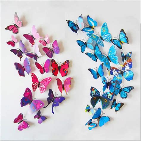Newest Vinyl 3d Removable Beautiful Butterflies Diy Wall Sticker For Wall Decal Home Decoration