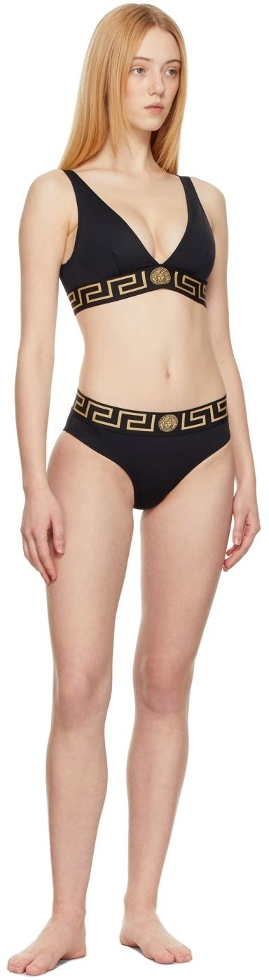 Versace Underwear Black Medusa Band Bikini Bottom Versace Underwear