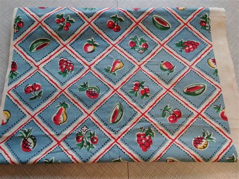 Vintage 1940s Old Stock Kitchen Tea Towel Toweling Fabric Etsy
