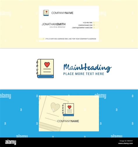 Beautiful Love Diary Logo And Business Card Vertical Design Vector