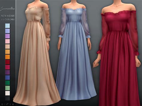 Best Long Sleeve Dress Cc To Download For Sims 4 Fandomspot Parkerspot
