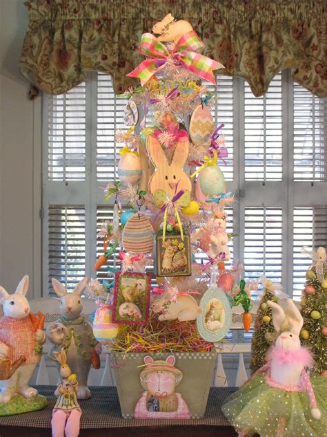 Peiduo christmas lighted birch tree ornaments religious decorations with 24l warm white hanging easter eggs. *Pretty & Pink* - 31" Easter Bunny Tree - Spring Bonnet ...