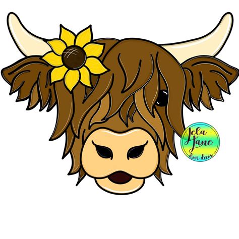 Template Highland Cow Etsy