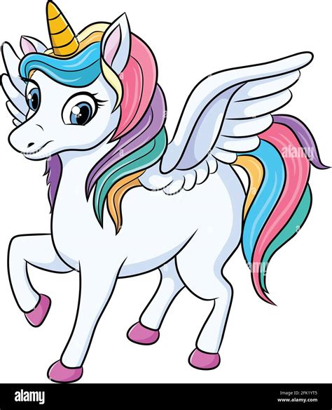 Cute Unicorn Colorful Cartoon Illustration Stock Vector Image And Art Alamy