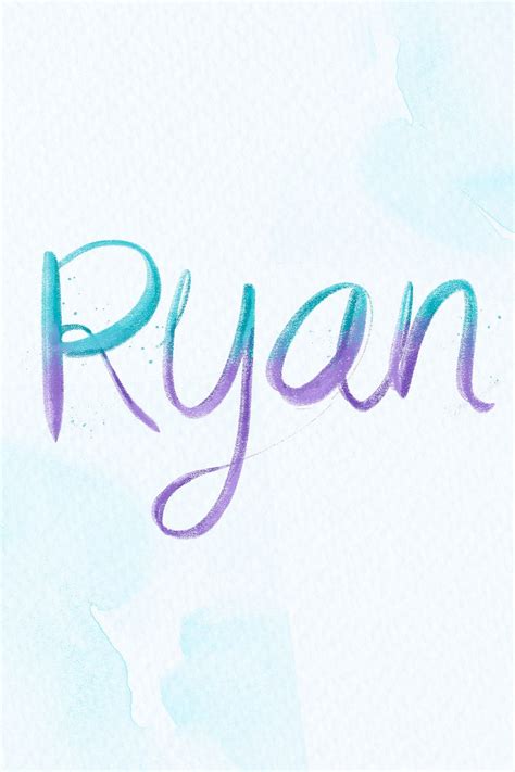 Ryan Psd Name Word Pastel Typography Free Image By