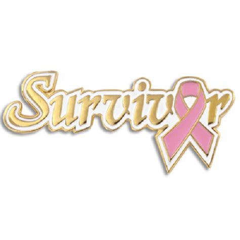 Pinmarts Breast Cancer Survivor Pink Awareness Ribbon Enamel Lapel Pin