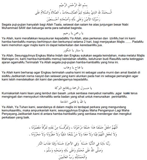 Bacaan Doa Majlis Rasmi Dan Tidak Rasmi Mudah Serta Ringkas