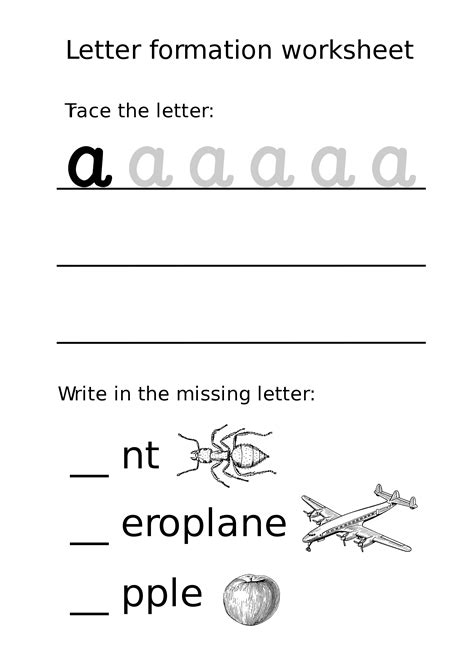 Letter A Lowercase Formation Worksheet Free Printable Puzzle Games