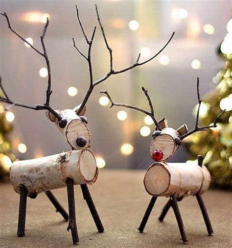Décorations De Noël Rustiques Et Naturelles Wood Reindeer Reindeer
