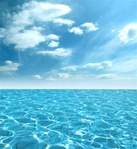 Aerial Image Of The Beautiful Blue Sky And Water Stock Image Image Of