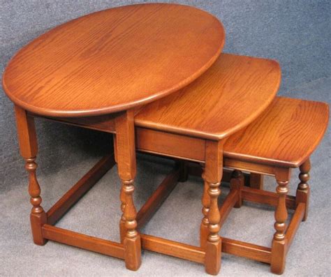 Built to the highest quality using 100% solid oak. Old Charm Solid Oak Nest of 3 Coffee Occasional Tables # ...