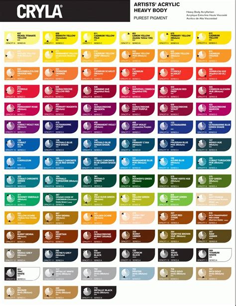 √ Folk Art Acrylic Paint Color Chart