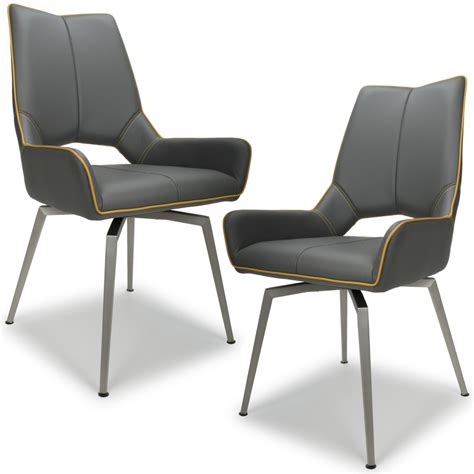 We have them, from classic to contemporary. Dining Chair - Shankar Mako Swivel Faux Leather Dining ...