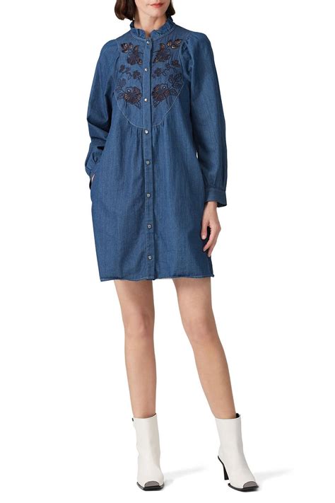 Embroidered Denim Dress By Coach For 65 Rent The Runway