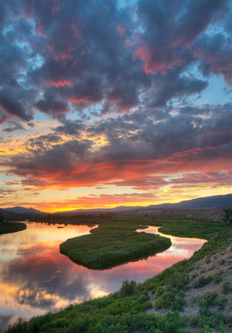 Green River Sunset Browns Park Nwr Colorado Fine Landscape And