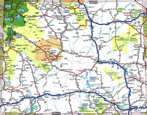 Printable Road Map Of Wyoming Free Printable Maps
