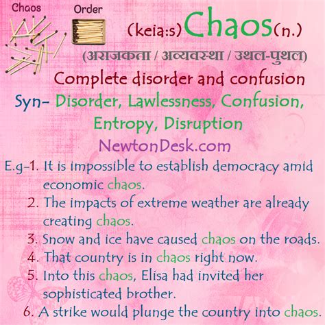 Chaos Meaning Complete Disorder And Confusion Vocabulary Cards