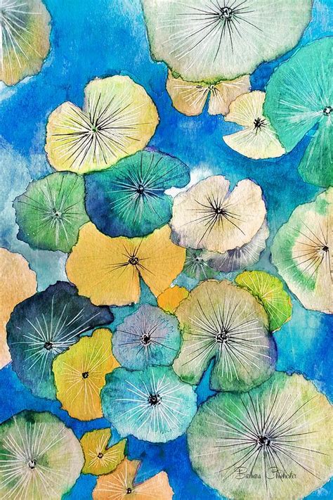 Water Lily Pads Painting By Barbara Chichester Fine Art America